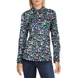 Lauren Ralph Lauren Womens Floral Long Sleeve Button-Down Top