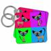 3dRose Siamese Cat Four Attitudes Design - Key Chains, 2.25 by 2.25-inch, set of 2