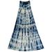 Convertible Tie Dye Smock Chest Maxi Dress (1X, Navy White Tie Dye)