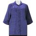A Personal Touch Women's Plus Size 3/4 Sleeve Button-Front Print Blouse - Purple Reagan 3X