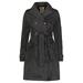 Coat, Womens Alpha Military Trench Black, size XS