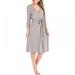 Gargrow Nightgowns Long 3/4 Sleeve Women Lounge Dress Plus Size Loungewear Full Length Sleepshirt