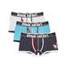 UKAP Mens 3-Pack Comfort Flex Fit Ultra Soft Short Leg Boxer Briefs Underwear Fashion Stripe Printed Cotton Blend Trunks