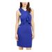 TRINA TURK Womens Blue Sleeveless Halter Short Ruffled Evening Dress Size 10