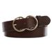 1 1/8" Snap On Round Double Circle Knot Buckle Cowhide Leather Belt