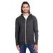 Unisex Triblend Full-Zip Light Hoodie - BLACK TRIBLEND - 2XL