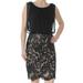 CALVIN KLEIN Womens Black Lace-contrast Sleeveless Jewel Neck Knee Length Blouson Cocktail Dress Size: 2