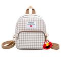 Chinatera Letter Plaid Funny Ornaments Backpack Canvas Casual School Knapsack (White)