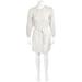 Burberry Reise Natural White Long-sleeve Cotton Belted Dress