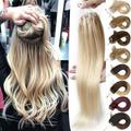 Benehair Russian Remy 100% Human Hair Extensions Nano Beads Micro Ring Hair Tip 100% Real Remy Hair Extension Micro Link Bonds 1g/Strand 100g Blonde Soft/Natural