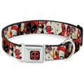 Marvel Comics Pet Collar Dog Collar Metal Seatbelt Buckle Deadpool Shooting Targets 15 to 24 Inches 1.0 Inch Wide