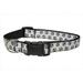 Sassy Dog Wear PUPPY PAWS-BLACK-WHT4-C Puppy Paws Dog Collar- Black & White - Large