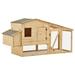 Dcenta Wooden Chicken Coop with Outdoor Run and Pull Out Tray Hen Hutch Cage Rabbit Bunny House Guinea Pig Poultry Pet Animal Home for Garden Backyard Lawn 70.1 x 26.4 x 36.2 Inches (L x D x H)