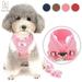 Gustave Pet Dog Vest Harness and Leash Set Adjustable Reflective Safety Vest Soft Corduroy Mesh Padded For Puppy Dogs Cats Outdoor Pink Size L