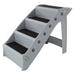 Folding Plastic Pet Stairs Durable Indoor or Outdoor 4 Step Design With Built-in Safety Features For Dogs Cats Home Travel by PETMAKER ? Gray