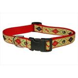 Sassy Dog Wear Argyle Dog Collar- Tan - Small