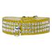 Mirage Pet Products Leather Rhinestone Dog Collar Yellow M