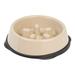 IRIS USA 2 Cup Slow Feeder Dog Bowl for Short Snouted Pets Beige/Black