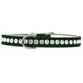 Mirage Pet 82-19-EGC14 Beverly Style Rhinestone Designer Croc Dog Collar Emerald Green - Size 14