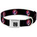 Grateful Dead Pet Collar Dog Collar Metal Seatbelt Buckle Steal Your Face Repeat Black Color 15 to 24 Inches 1.0 Inch Wide