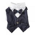 Puppy Stylish Suit Bow Tie Costume Wedding Shirt Formal Tuxedo with Black Tie Dog Prince Wedding Bow Tie Suit(S-2XL)