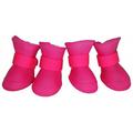 Elastic Protective Multi-Usage All-Terrain Rubberized Dog Shoes Pink - Small