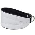 Dogs My Love Real Leather Extra Wide Padded Tapered Dog Collar (14.25 -17 Neck; 2.5 Wide White)