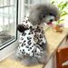 Yesbay Pet Cat Winter Leopard Heart Printed Four-legged Plush Hoodie Teddy Dog Clothes Rose Red Heart