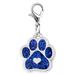 Sexy Sparkles Blue Dog Paw Id Tag for Small Medium Large Dogs and Cats Clips on