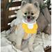 Shulemin Dog Collar Bee Saliva Towel Bib Flower Knitted Handkerchief Pet Supply Yellow