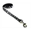 Sassy Dog Wear ZEBRA-WHITE-BLK.1-L 4 ft. Zebra Dog Leash- White & Black - Extra Small