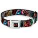 Marvel Comics Pet Collar Dog Collar Metal Seatbelt Buckle Marvel Avengers Superhero Villain Poses 15 to 24 Inches 1.0 Inch Wide