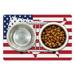 American Flag Pet Mat for Food and Water America Continent Shaped Flag Martial Design International World Glory Print Non-Slip Rubber Mat for Dogs and Cats 18 X 12 by Ambesonne