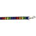 Pet Dog Cat Nylon Collar or Leash Rainbow Paws