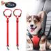 Spencer 2 Pack Dog Car Safety Seat Belt Strap Car Headrest Restraint Adjustable Nylon Fabric Dog Lead Vehicle Seatbelts Harness Red