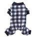 Manfiter Pet Pajamas for Dogs Plaid Sweaters Soft Clothes Puppy Autumn & Winter Costume