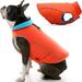 Gooby Sports Dog Vest - Orange X-Small - Fleece Lined Dog Jacket Coat with D Ring Leash - Reflective Vest Small Dog Sweater Hook and Loop Closure - Dog Clothes for Small Dogs Indoor and Outdoor Use
