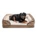FurHaven Pet Products Velvet Waves Perfect Comfort Cooling Gel Top Sofa-Style Pet Bed for Dogs & Cats - Brownstone Medium