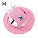 Summer Pet Dog Round Brim Princess Cap Visor Hat with Breathable Net Cloth Adjustable Chin Strap and Ear Holes