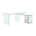 RIO High Gloss White Lacquer w Glass Office Desk by Casabianca Home