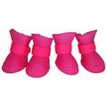 Elastic Protective Multi-Usage All-Terrain Rubberized Dog Shoes Pink - Large