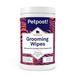 Petpost | Grooming Wipes for Dogs - Large Deodorizing Wipes with Cherry Blossom Scent - 70 Ultra Soft Cotton Pads in Cleansing Solution