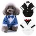 Yesbay Pet Dog Wedding Formal Bow Tie Tuxedo Suit Jacket Party Groom Costume Clothes Blue