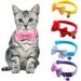 Visland Pet Bell Necklace Cat Necklace Colorful Nylon Collar Cat or Small Dog Collar Adjustable Breakaway Pet Collar with Bow