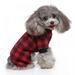 Pet Dog Plaid Pajamas Flannel Christmas PJs Cold Weather Jumpsuit for Small And Medium Dogs - Red and Black S