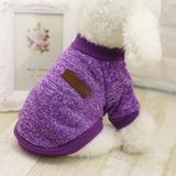 Pet Dog Classic Knitwear Sweater Fleece Sweater Soft Thickening Warm Winter Puppy Dogs Coat Pet Dog Cat Clothes Soft Puppy Clothing for Small Dogs Purple XXL