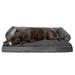 FurHaven Pet Products | Cooling Gel Memory Foam Orthopedic Plush & Velvet Comfy Couch Sofa-Style Pet Bed for Dogs & Cats Dark Gray Jumbo