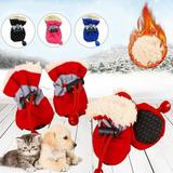 4Pcs Pet Windproof Warm Shoes Winter Anti-slip Boots Socks for Small Puppy Dogs Waterproof 7 Sizes