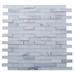 The Tile Life Victory 1" x 3" Carrara/ Grey Glass Brick Joint Mosaic Wall Tile