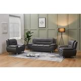 Leon 3-piece PU Leather Upholstered Living Room Set